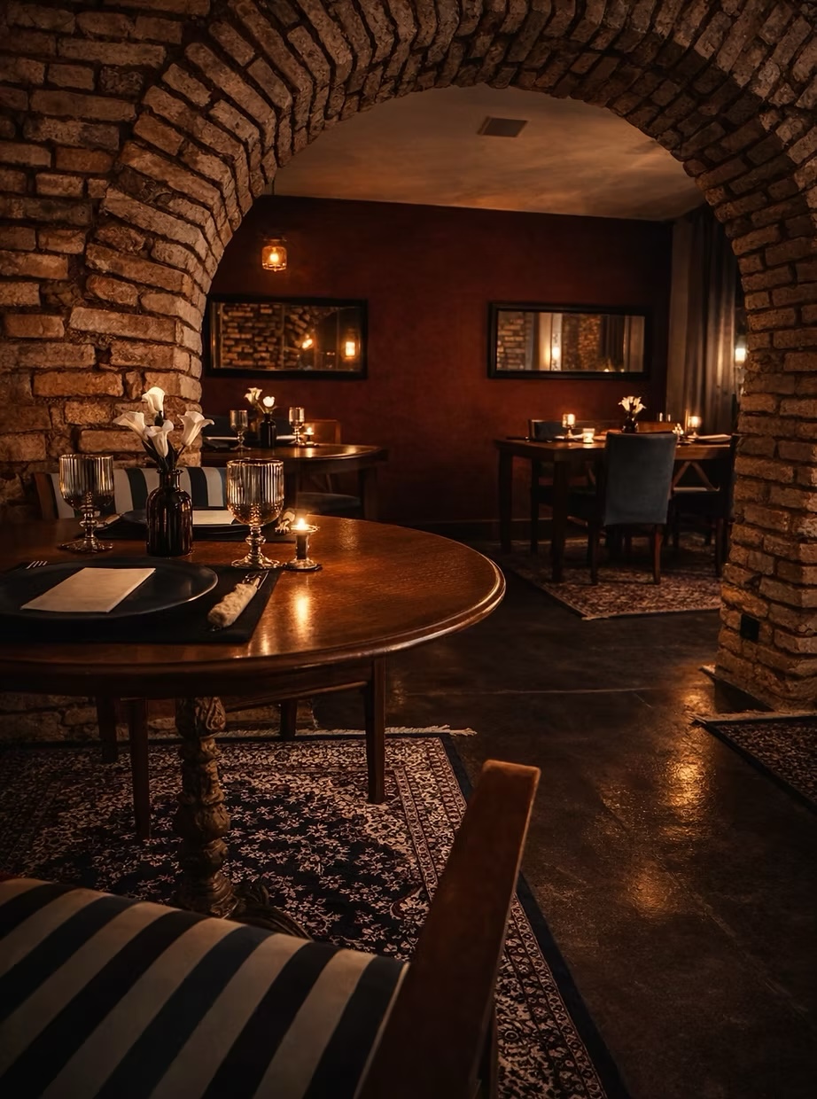 Getúlio Bar Secreto – salão no porão de tijolos à luz de velas